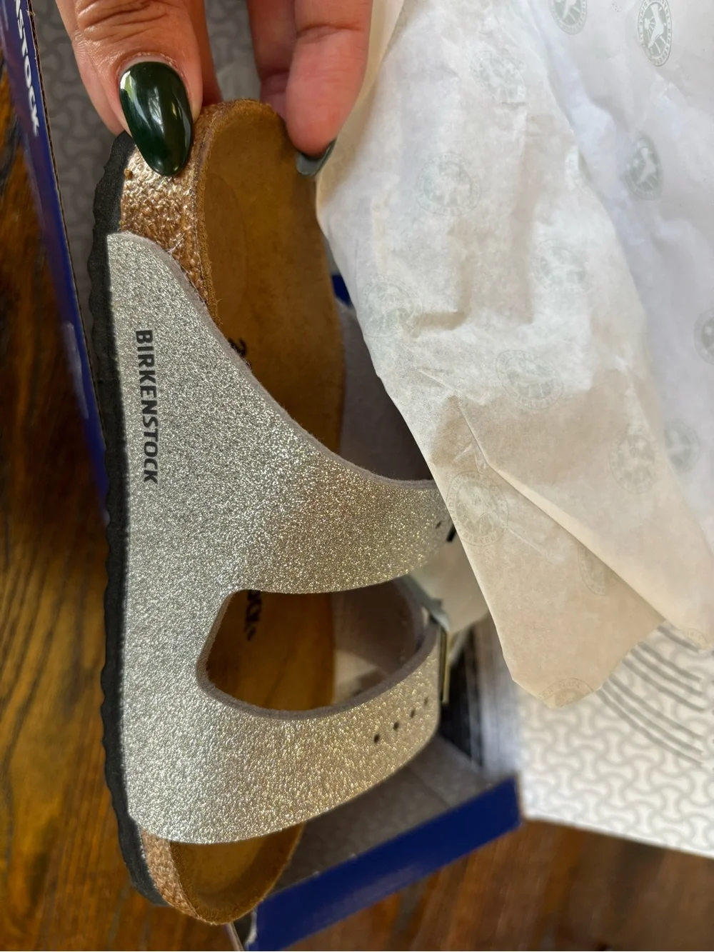 Birkenstock Kids Glitter Double-Buckle Sandals in Gold